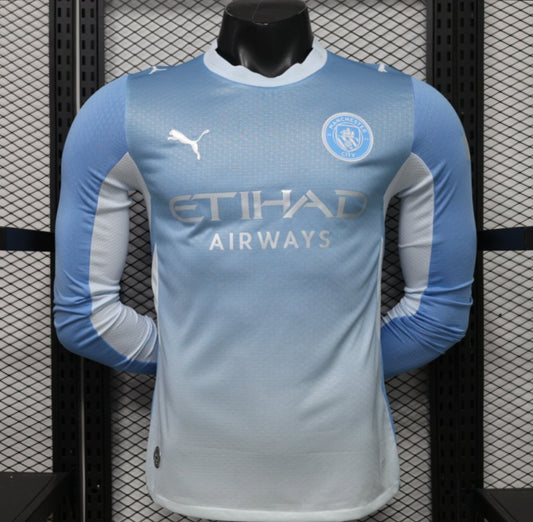 Player Version 26/27 Manchester City Sky Blue with White  Long Sleeve Shirt