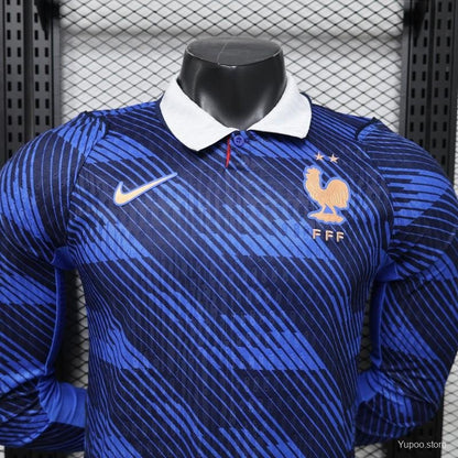 Player Version 2026 France Home Long Sleeve Shirt