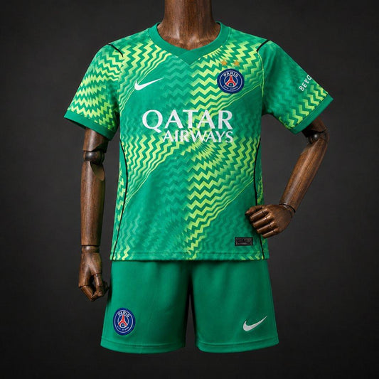 2 Stars 26/27 Kids PSG/Paris Saint Germain Green Goalkeeper Shirt