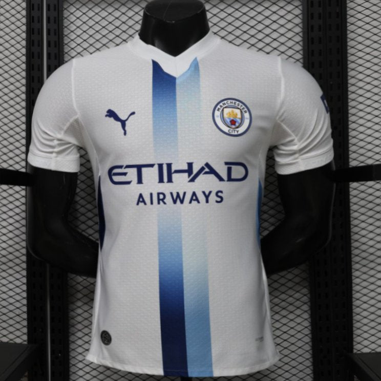 Player Version 26/27 Manchester City White with Blue Stripe Away Shirt