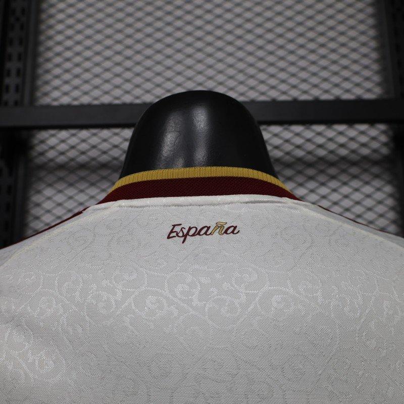 Player Version 2 Star 2026 Spain Away White Long Sleeve Shirt With Champion Patch