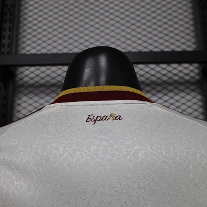 Player Version 2 Star 2026 Spain Away White Long Sleeve Shirt With Champion Patch