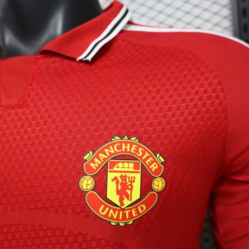 Player Version 26/27 Manchester United Red Polo Collar  Long Sleeve Shirt