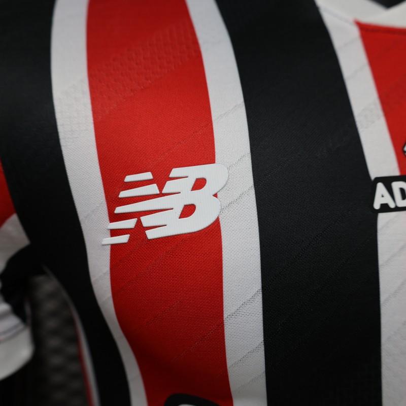 Player Version 26/27 São Paulo FC Away Red & Black Stripe  With White Collar Shirt