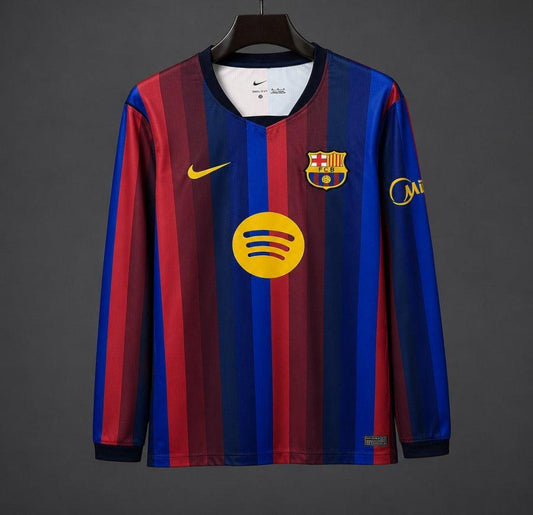 26/27 Barcelona Blue & Red Stripes Long Sleeve Home Shirt