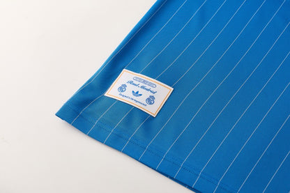26/27 Real Madrid  Blue Pinstripe  Short Sleeve+Soccer Shorts