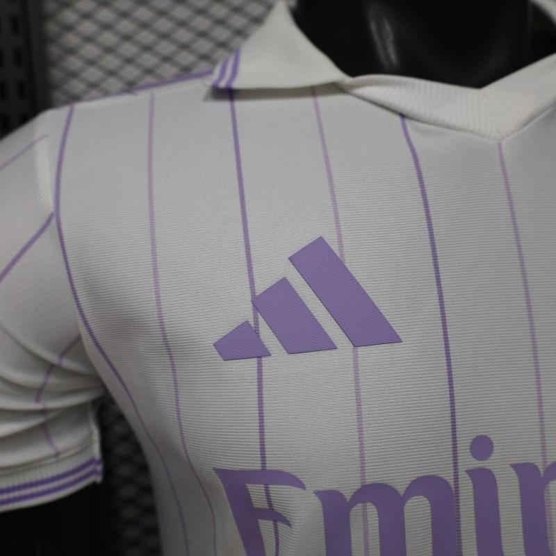 Player Version 26/27 Real Madrid Home White with Purple Pinstripe Shirt