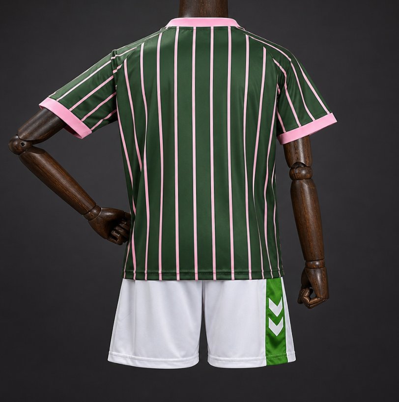 26/27 Kids Real Betis Balompié Dark Forest Green with Pink Pinstripe  Polo Collar Special Edition Shirt