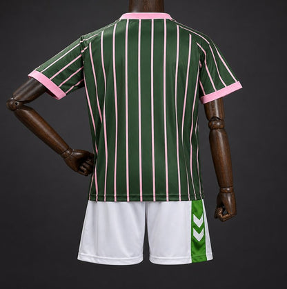26/27 Kids Real Betis Balompié Dark Forest Green with Pink Pinstripe  Polo Collar Special Edition Shirt