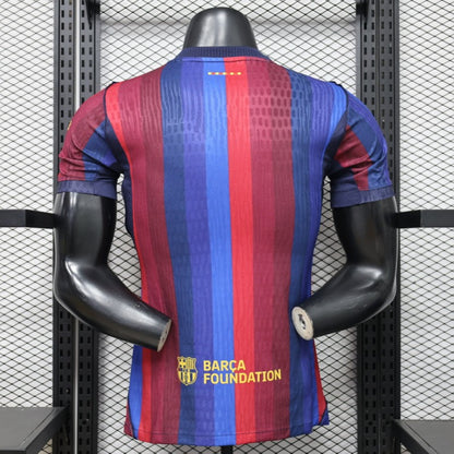 Player Version 26/27 FC Barcelona Deep Blue & Red Stripe  Home Shirt