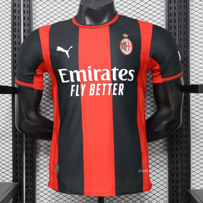 Player Version 26/27 AC Milan Red & Black Vertical Stripe Home Shirt