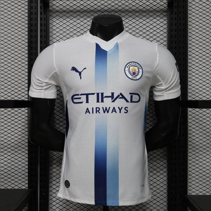 Player Version 26/27 Manchester City White with Blue Stripe Away Shirt