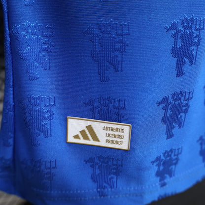 Player Version 26/27 Manchester United Blue with All-Over Devil Jacquard Pattern Shirt