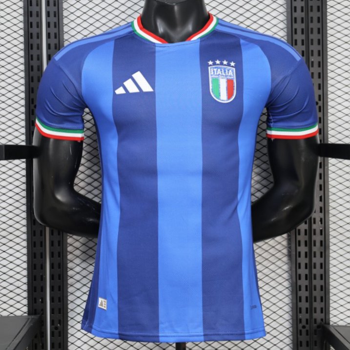 2026 Player Version Italy Blue with Tonal Vertical Stripes Shirt