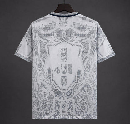 2026 Portugal White with Grey Azulejo Tile and Floral Tapestry Pattern Special Edition Shirt