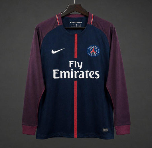 Retro 17/18 PSG Home Long Sleeve Shirt