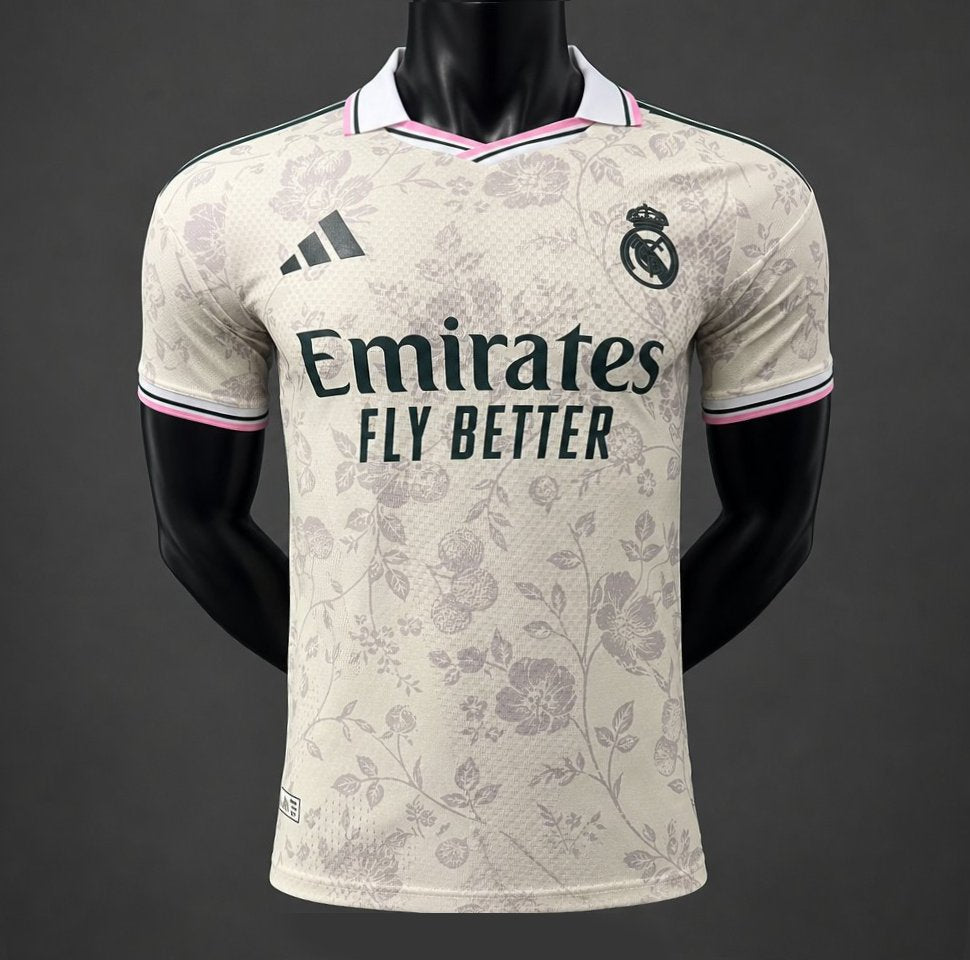 Player Version 26/27 Real Madrid Cream with Floral Pattern Special Edition Shirt