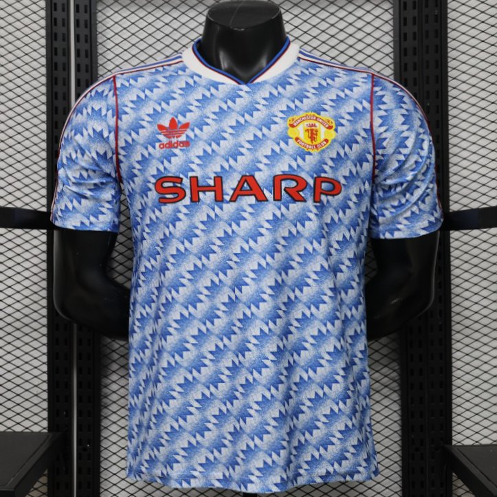 Player Version 26/27  Manchester United Away Blue Vintage Remake   Shirt