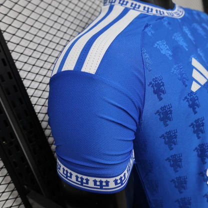Player Version 26/27 Manchester United Blue with All-Over Devil Jacquard Pattern Shirt