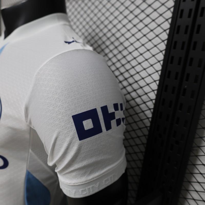 Player Version 26/27 Manchester City White with Blue Stripe Away Shirt