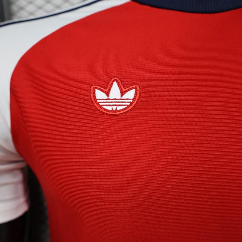 Player Version 2026  Arsenal x Adidas Originals Red with White Raglan Sleeve Home Shirt