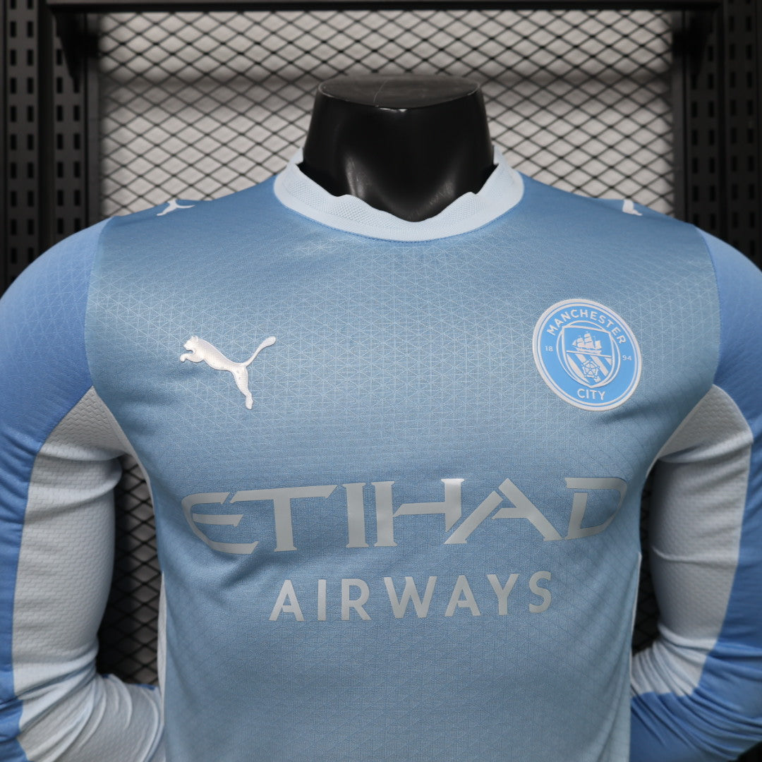 Player Version 26/27 Manchester City Sky Blue with White  Long Sleeve Shirt