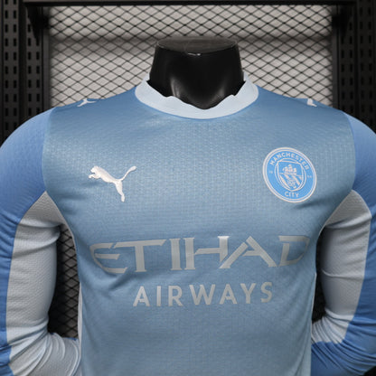 Player Version 26/27 Manchester City Sky Blue with White  Long Sleeve Shirt