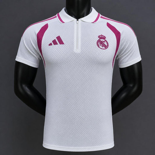 26/27 Real Madrid White with Pink Polo Shirt
