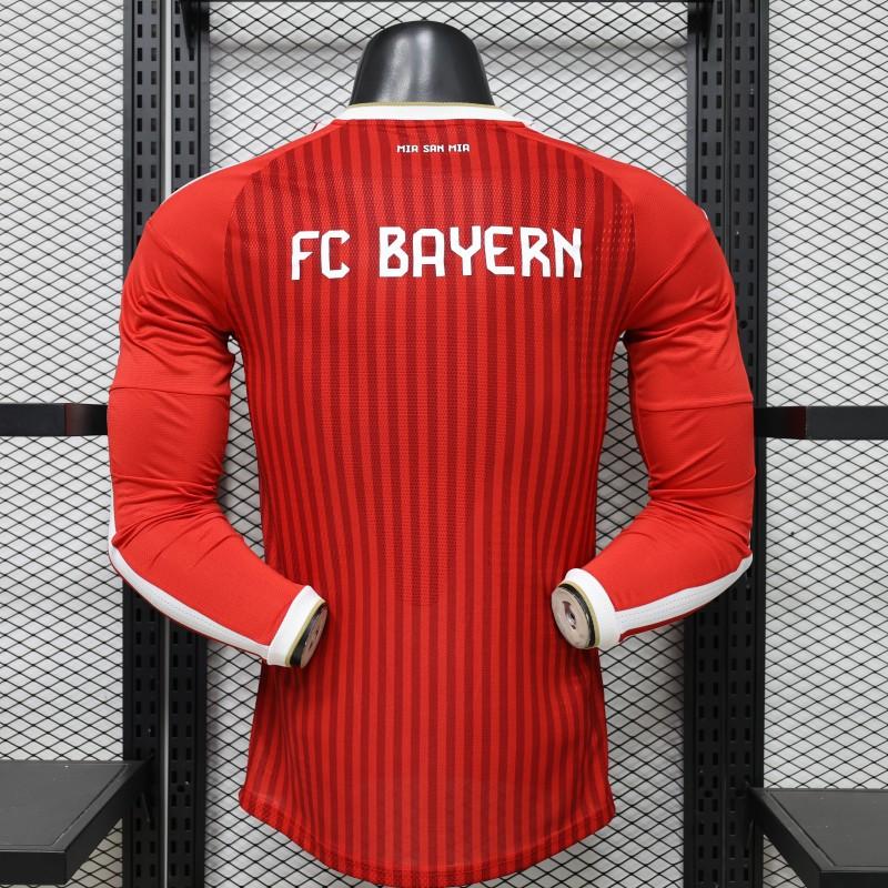 Player Version 26/27 FC Bayern Munich Red-on-Red Diagonal Stripe  Long Sleeve Shirt