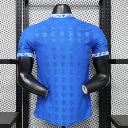 Player Version 26/27 Manchester United Blue with All-Over Devil Jacquard Pattern Shirt