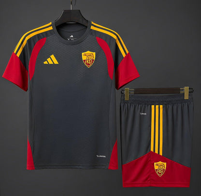 26/27 AS Roma Dark Grey/Red/Yellow Training Shirt+Shorts