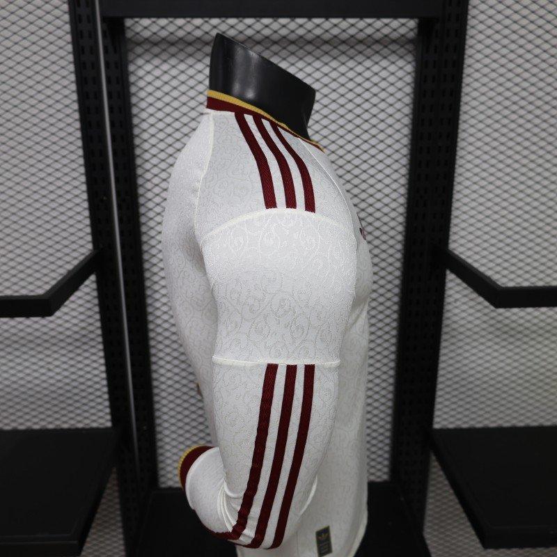 Player Version 2 Star 2026 Spain Away White Long Sleeve Shirt With Champion Patch