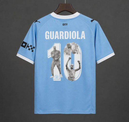 26/27 Manchester City Home Shirt With Guardiola 10 Special Printing