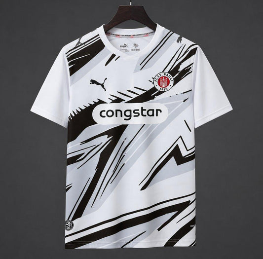 26/27 FC St. Pauli White with Black Graphic Away Shirt