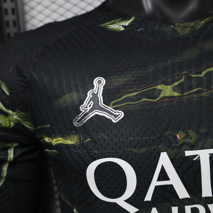 Player Version 26/27 Paris Saint-Germain Fourth Black & Gold/Green Lava Print Long Sleeve Special Edition Shirt