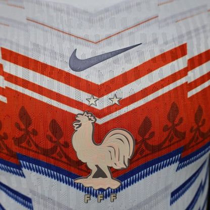 Player Version 2026 France Away White with Red & Blue Chevron Stripe Special Edition Shirt
