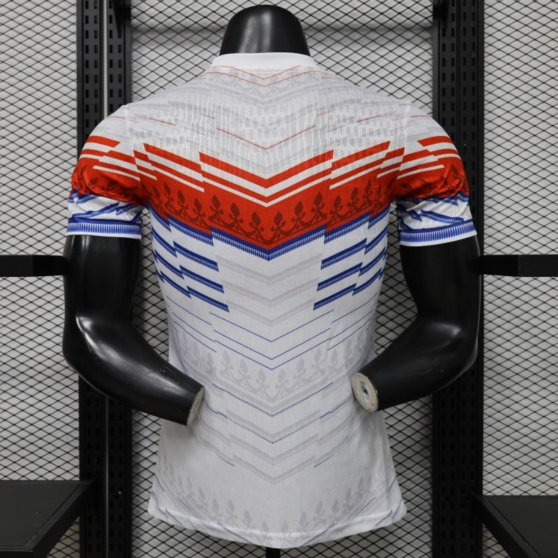 Player Version 2026 France Away White with Red & Blue Chevron Stripe Special Edition Shirt