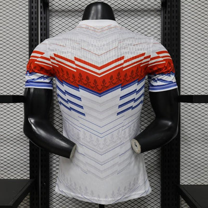 Player Version 2026 France Away White with Red & Blue Chevron Stripe Special Edition Shirt