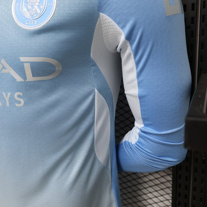 Player Version 26/27 Manchester City Sky Blue with White  Long Sleeve Shirt