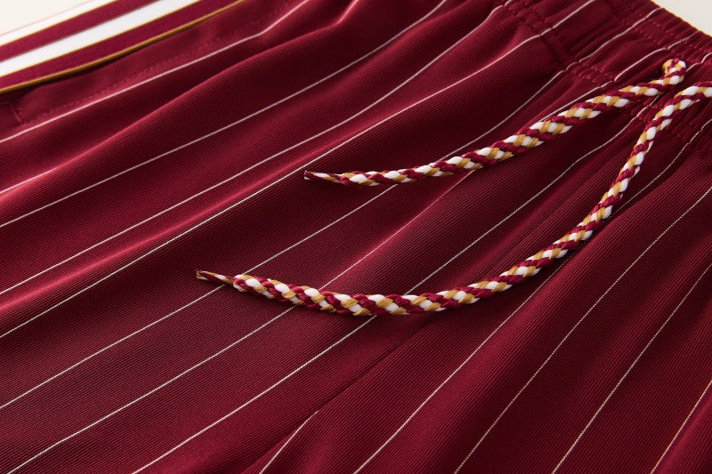 26/27  Arsenal  Maroon Pinstripe Short Sleeve+Soccer Shorts