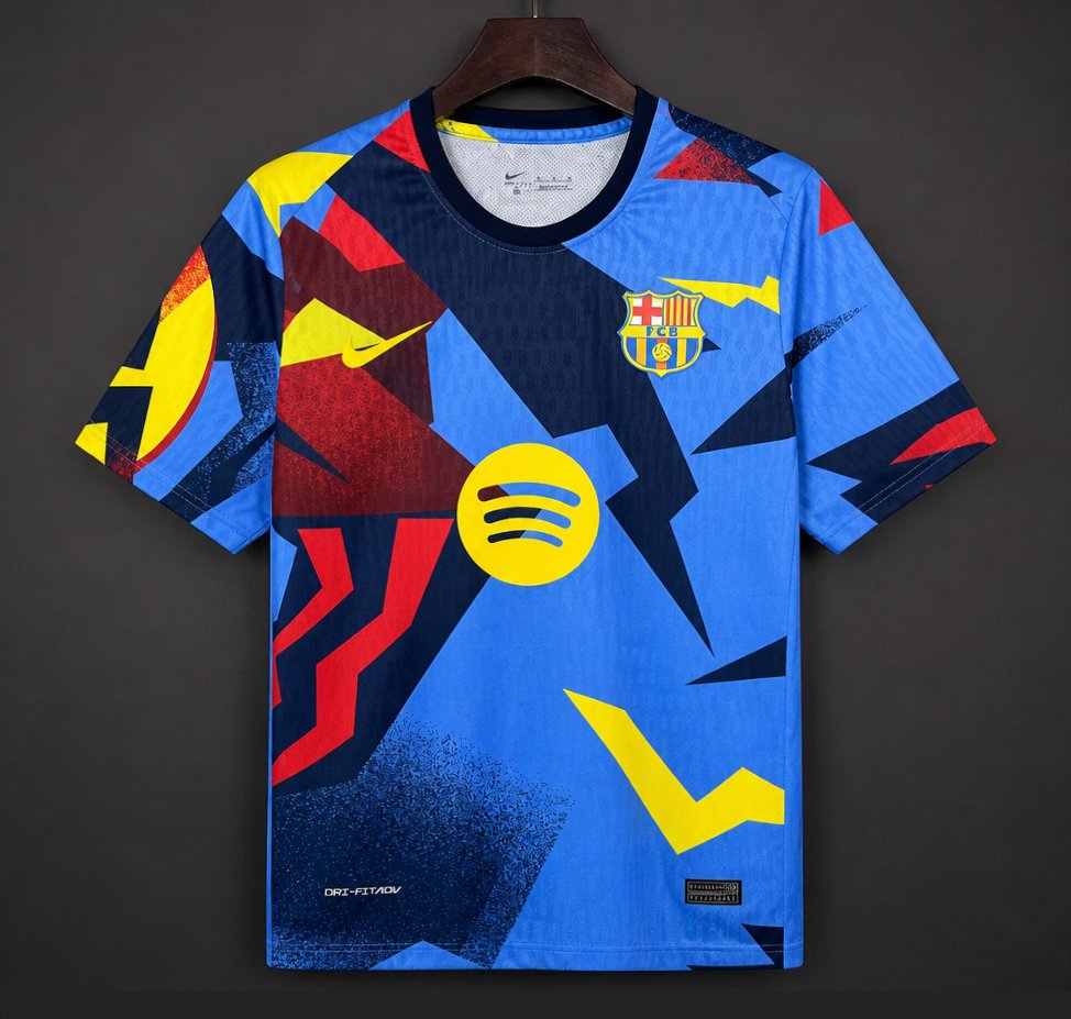 26/27 Barcelona Special Edition Abstract Geometric Blue/Red/Yellow Shirt
