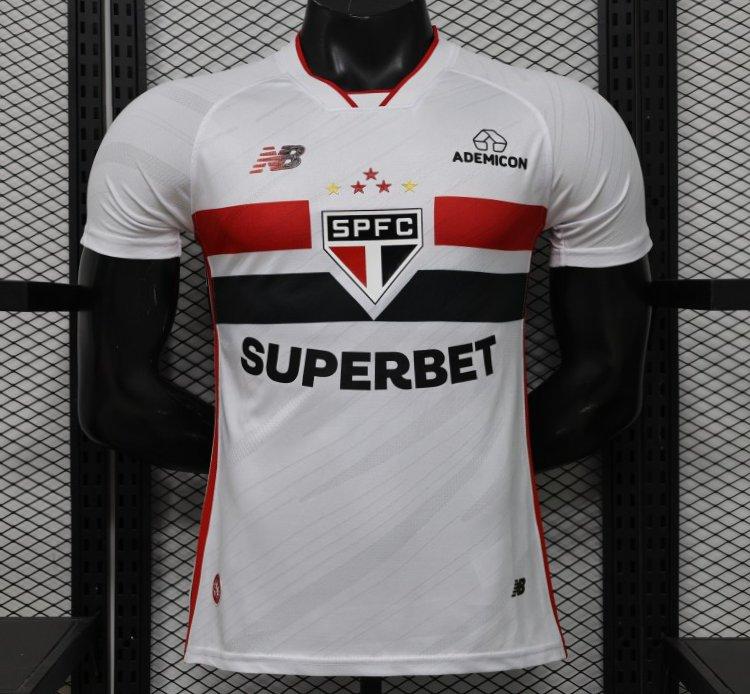 Player Version 26/27  São Paulo FC White with Red and Black Horizontal Stripes Shirt