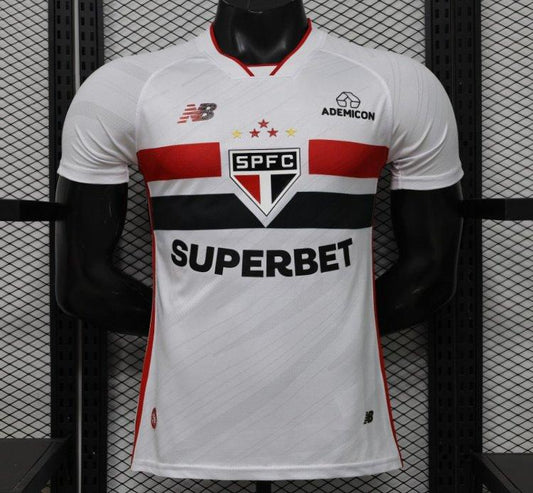 Player Version 26/27  São Paulo FC White with Red and Black Horizontal Stripes Shirt