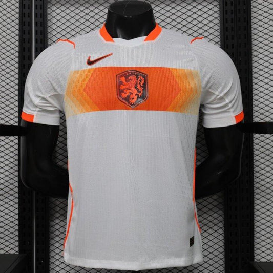 Player Version 2026 Netherlands  White with Orange  Away Shirt