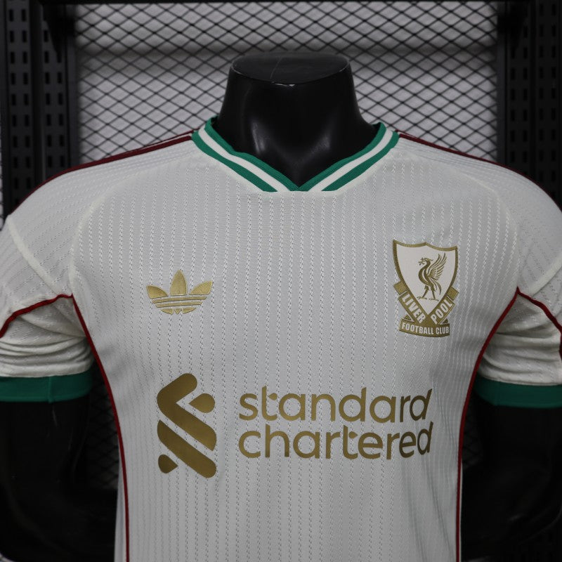 Player Version 26/27 Liverpool FC Off-White with Gold Crest  Special Edition Away Shirt