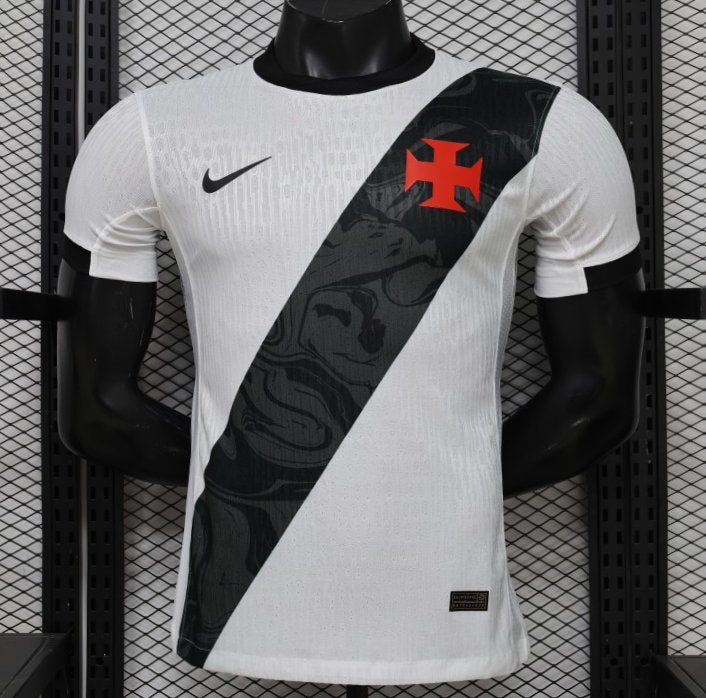 Player Version 26/27 Vasco da Gama Away White with Black Diagonal Sash Shirt