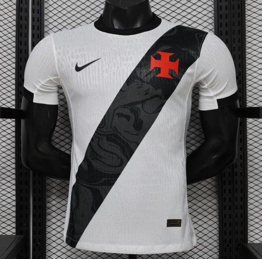 Player Version 26/27 Vasco da Gama Away White with Black Diagonal Sash Shirt