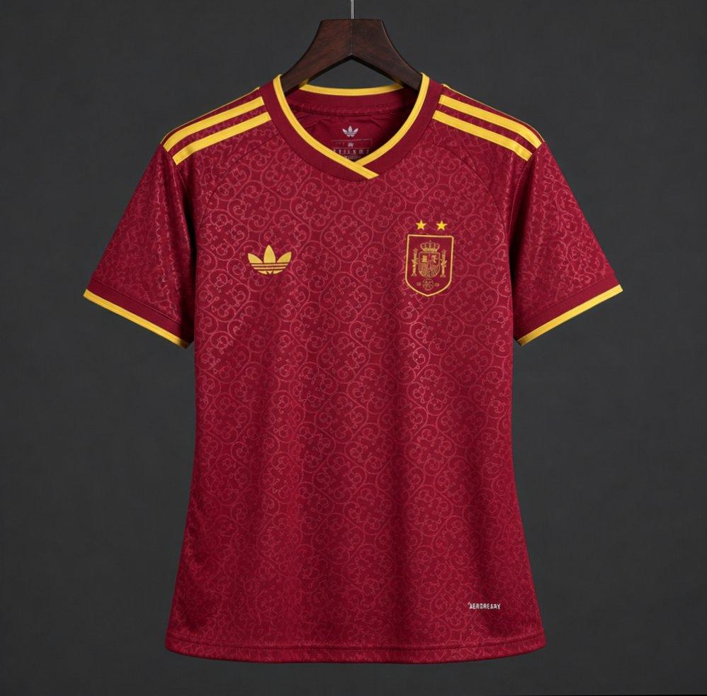 2 Star 2026 Womens Spain Away Red Special Edition Shirt With Champion Patch