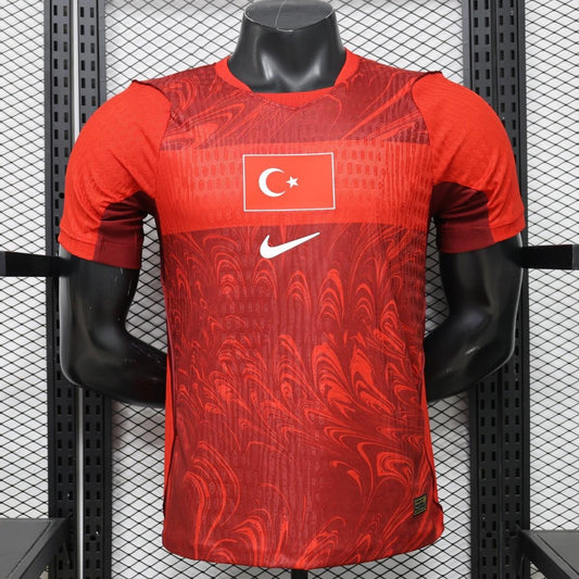 Player Version 26/27 Turkey Home  Red & Dark Red Ebru Marbling Print Shirt
