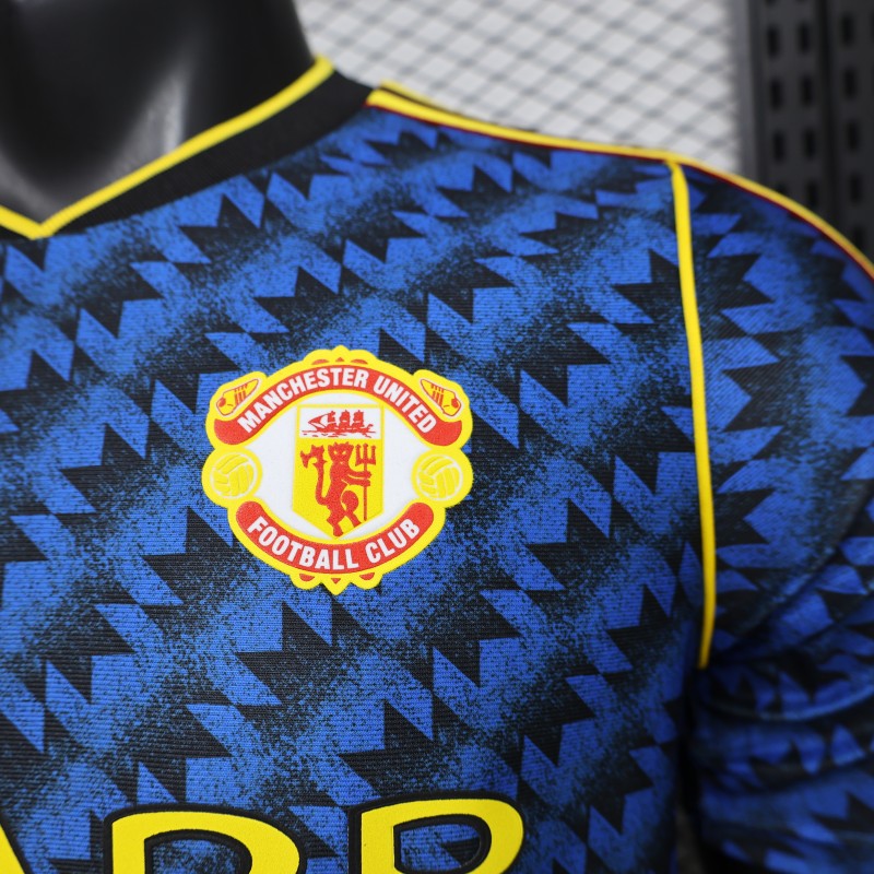 Player Version 2026 Manchester United Blue with Black  Away Shirt